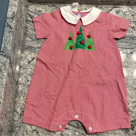 Monday’s Child Embroidered Christmas Tree Collared Jumper Sz 12 M - Picture 2 of 4